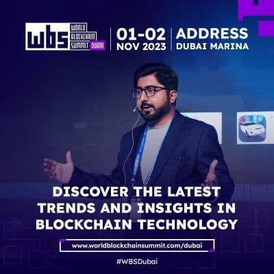 Wajeeh Hussain at the World Blockchain Summit in Dubai.