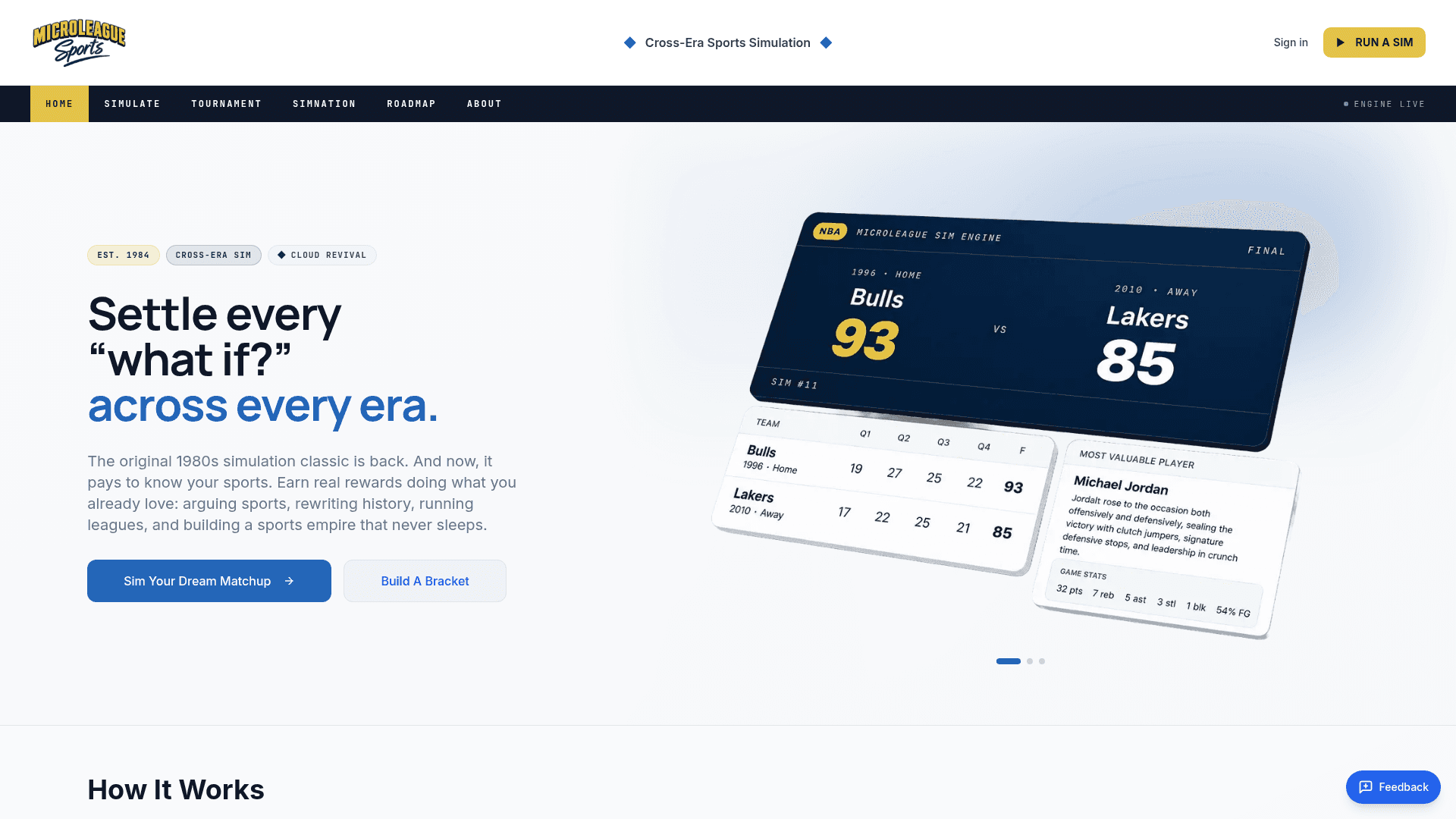 MicroLeague Sports product screen